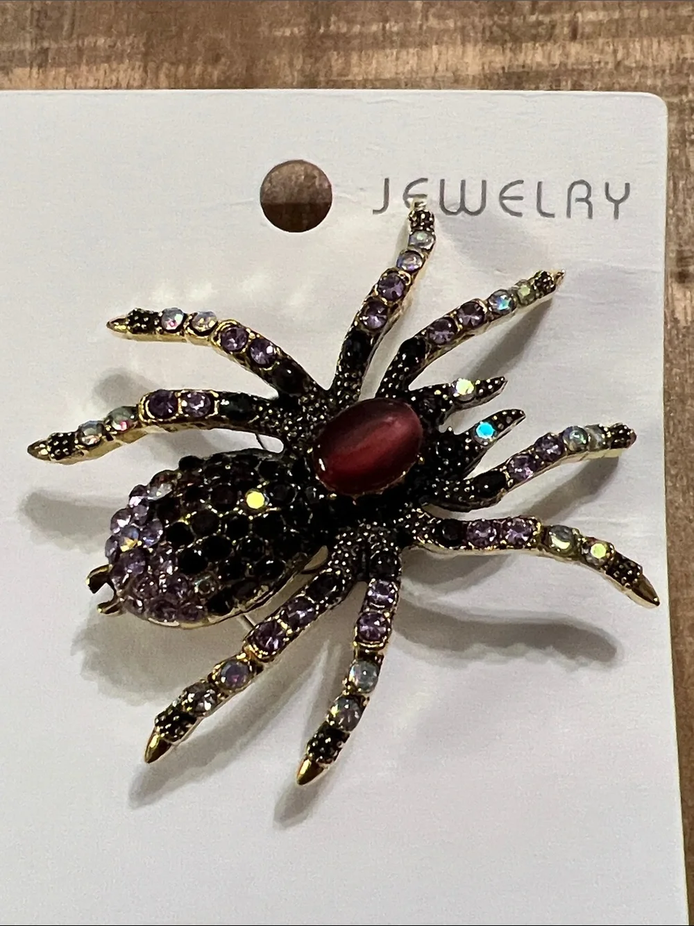 3/$18 Purple Crystal Spider Brooch - Women Jewelry Lot 6061
